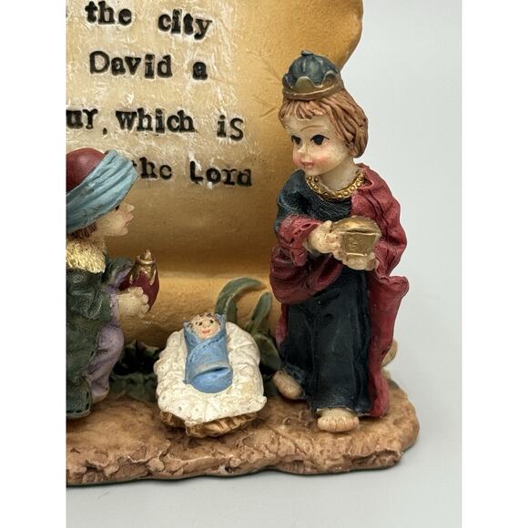 Nativity Scene Bible Verse Luke 2:11 Figurine Baby Jesus 3 Kings K’s Collection - Picture 3 of 8